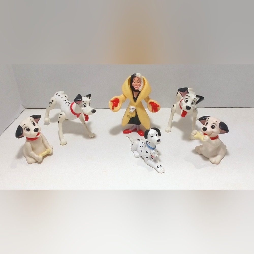 Vintage Disney 101 Dalmatians Figurine Lot of 6 Mixed PVC